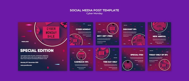 Cyber monday social media post template