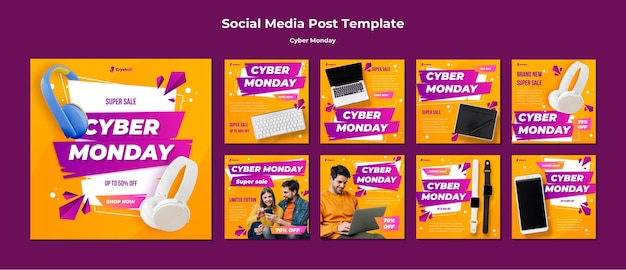 Cyber monday social media post template