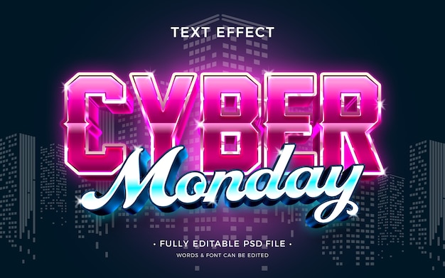 Cyber monday text effect