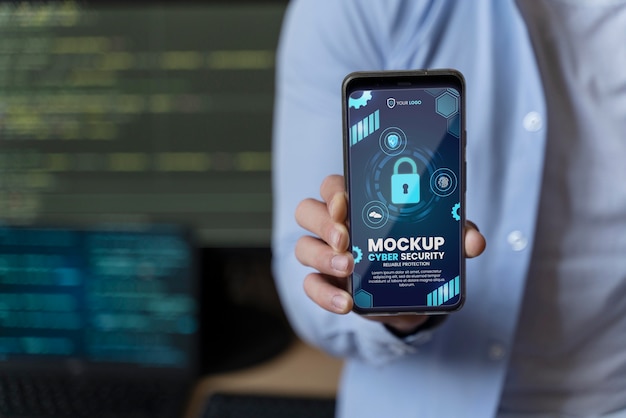 Cyber security design mockup