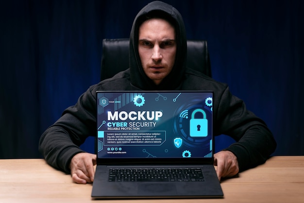 Cyber security design mockup