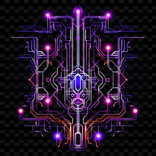 Cybernetic Cyberpunk Luminous Neon Lines Robotic Arms Electr Shape Y2K Neon Light Art Collections