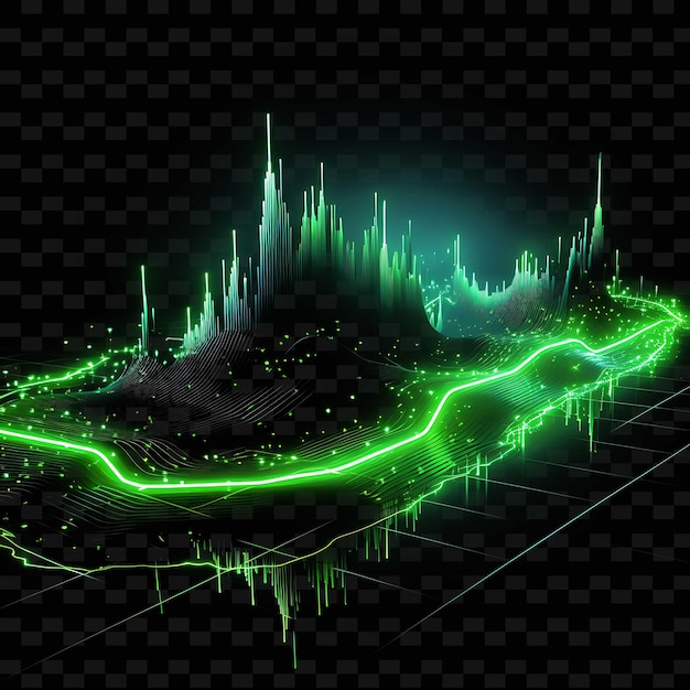 Cyberpunk Fusion Radiant Neon Lines Circuit Boards Neon Gree PNG Y2K Shapes Transparent Light Arts