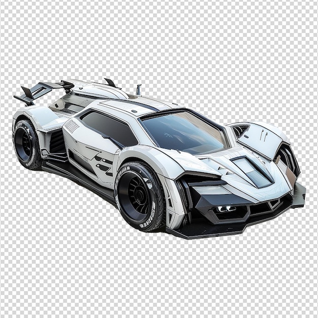 Cyberpunk supercar isolated on transparent background