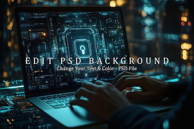 PSD cybersecurity on a laptop