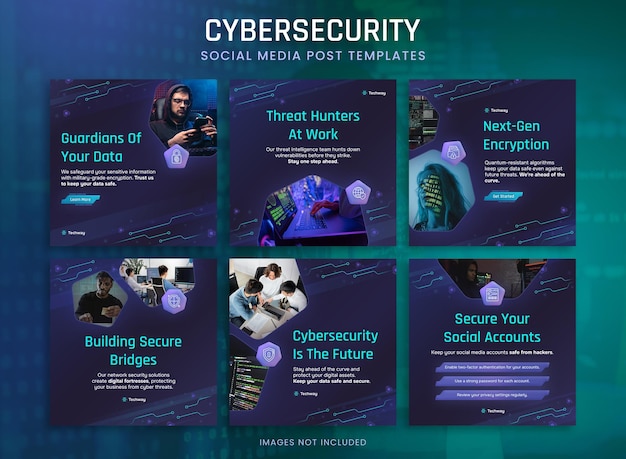 Cybersecurity Post Templates Social Media Banners for Instagram and Facebook