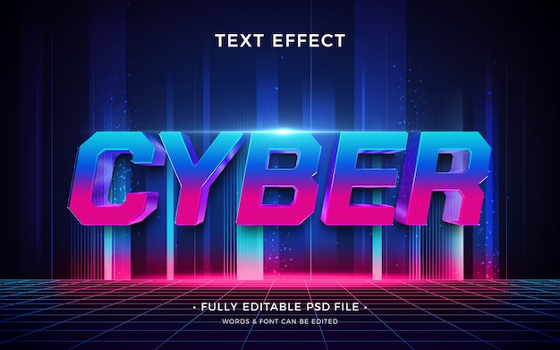 Cyberstyle neon text effect