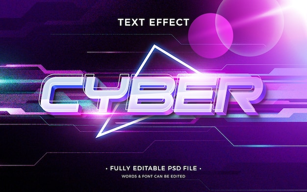 Cyberstyle neon text effect