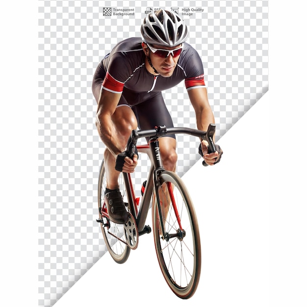 PSD cyclist riding a racing bike showcasing athleticism and speed