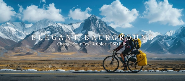 Cyclist Riding Through Majestic Mountains