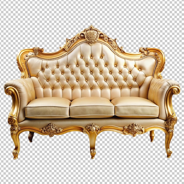 d beautiful sofa gold isolated