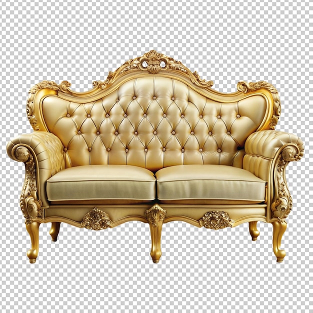 d beautiful sofa gold isolated