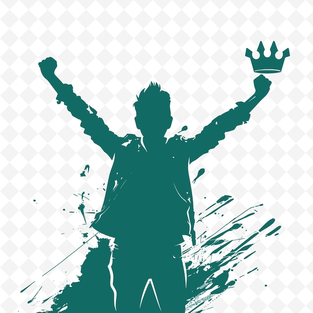 D1 Silhouette of Candidate With a Victorious Pose Icon Silhouet Isolated Iconic Abstract Designs