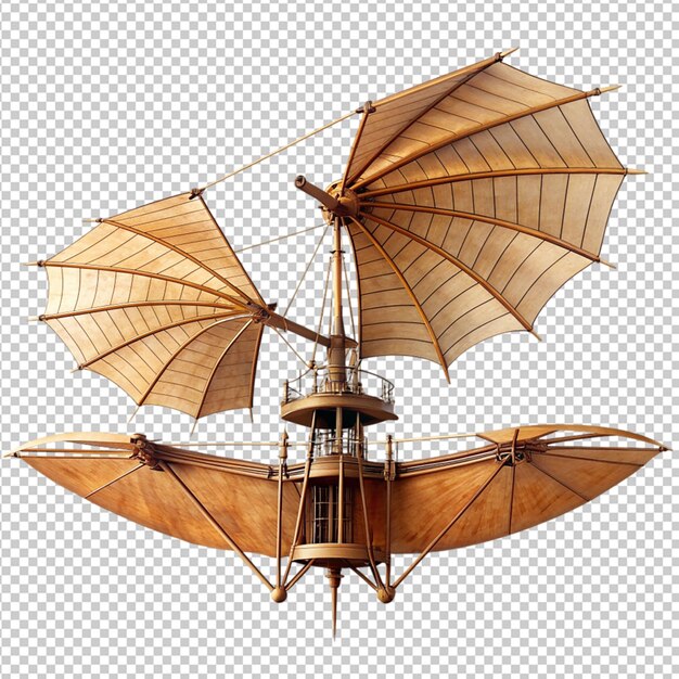 PSD da vinci flying machine on transparent background