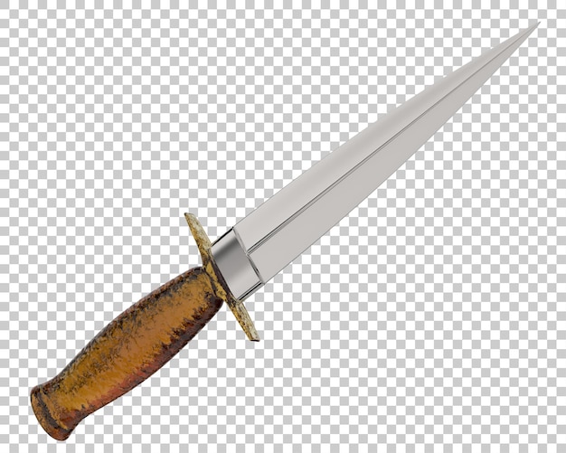 Dagger on transparent background 3d rendering illustration