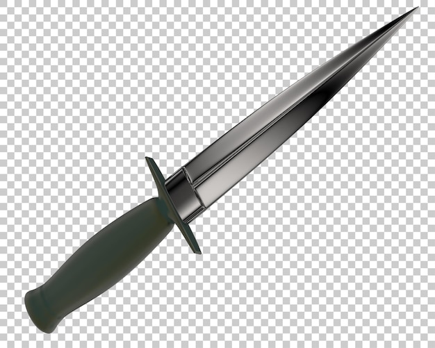 Dagger on transparent background 3d rendering illustration