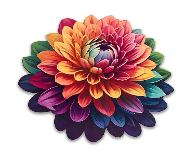 Dahlia Flower Clipart psd