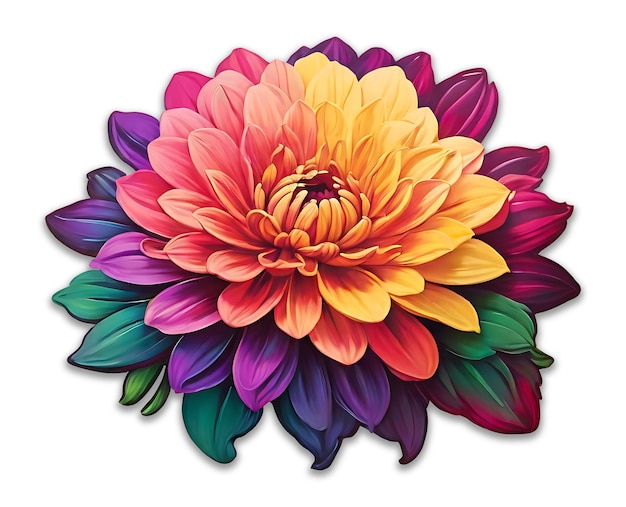 Dahlia Flower design psd