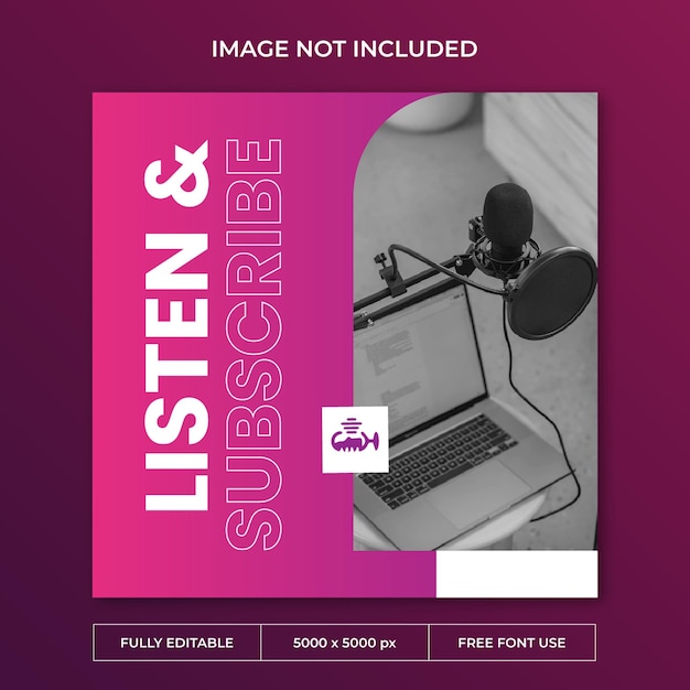 PSD daily podcast instagram post social media template