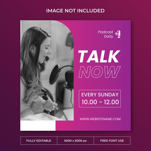 PSD daily podcast instagram post social media template