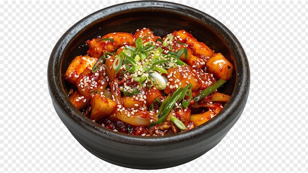 Dak Galbi asian concept background isolated on transparent background