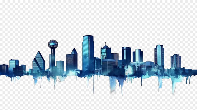 PSD dallas city skyline