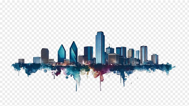 PSD dallas city skyline