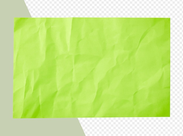 damaged green paper isolated