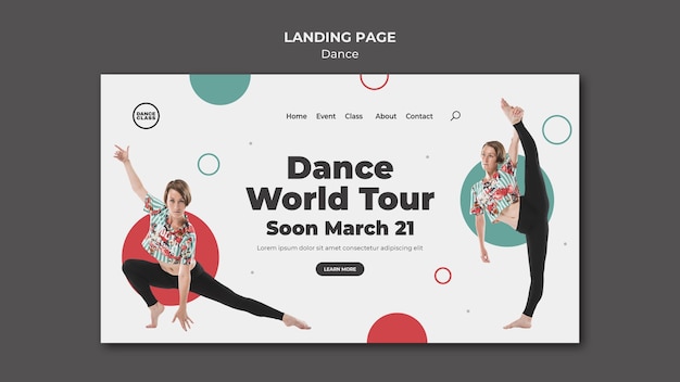 Dance class landing page template