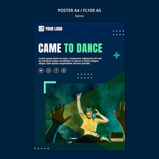 Dance concept flyer template