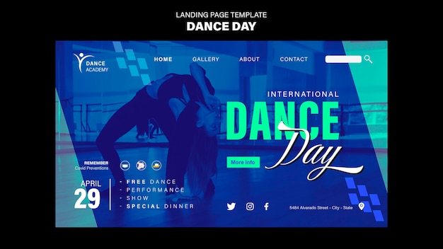 Dance day landing page template