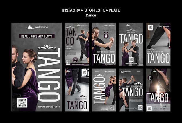 Dance instagram stories template design