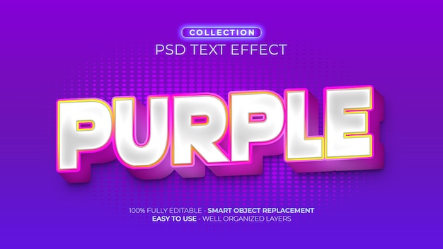 Dance purple 3d text effect