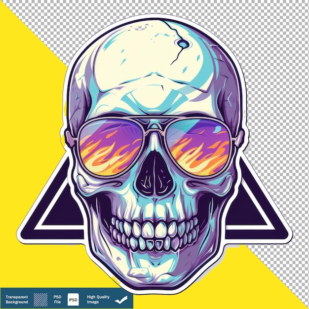 Danger Signs Skull Cute Unique Sun Glasses Careful transparent background PNG PSD