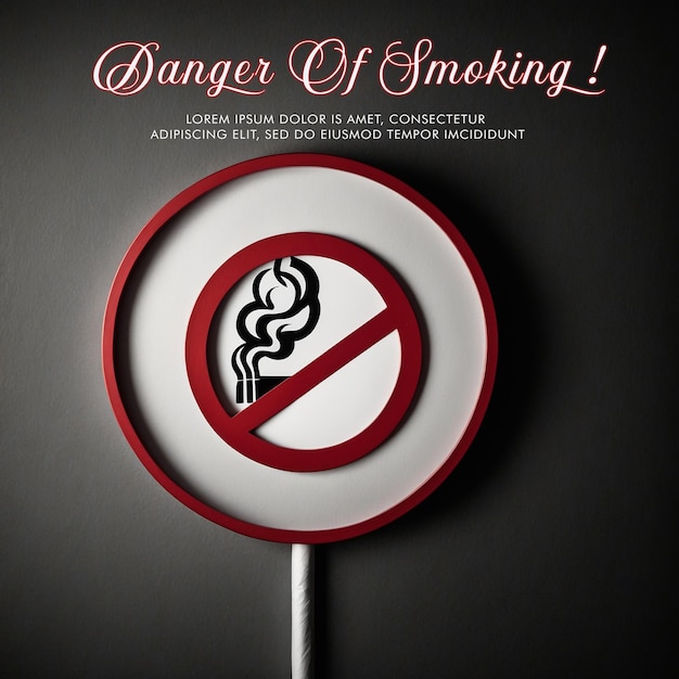 PSD danger of smoking background template