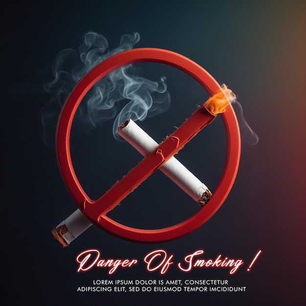 PSD danger of smoking background template