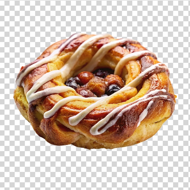 Danish pastry isolated on transparent background