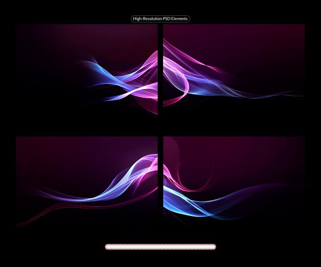 PSD dark abstract background with a glowing abstract waves