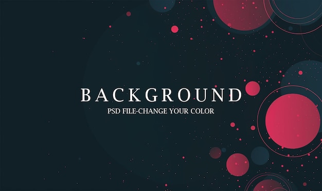 PSD dark blue background with red dots and circles on the right side