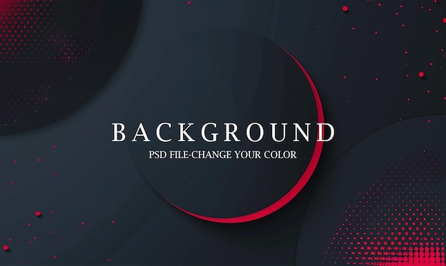 PSD dark blue background with red dots and circles on the right side