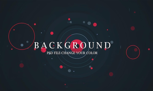 PSD dark blue background with red dots and circles on the right side