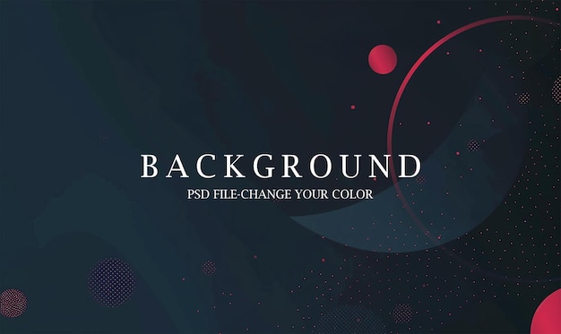 PSD dark blue background with red dots and circles on the right side