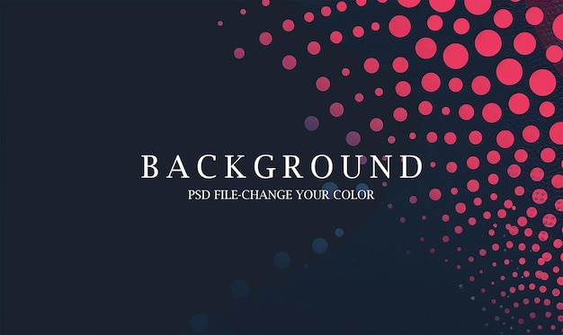 PSD dark blue background with red dots and circles on the right side