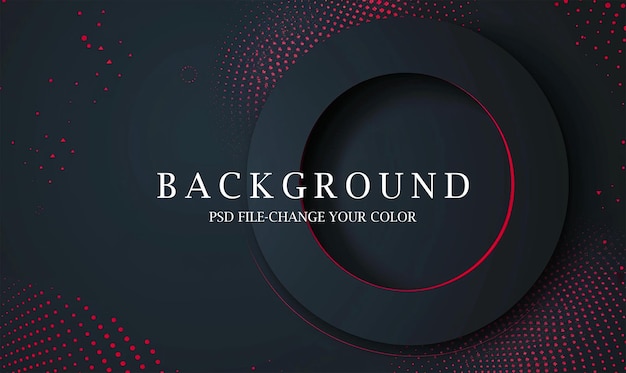 PSD dark blue background with red dots and circles on the right side