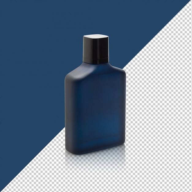 Dark blue Bottle of Perfume mockup template for your design.