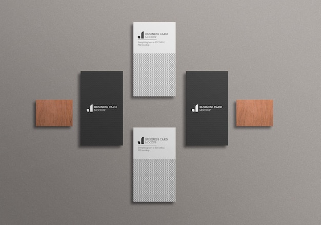 Dark business card with kraft paper mockup