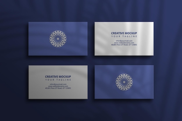 PSD dark business card with paper mockup psd