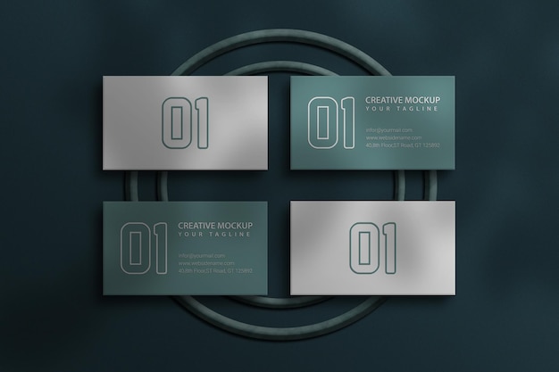 PSD dark business card with paper mockup psd