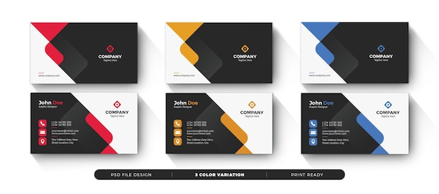 PSD dark colorfull creative business card