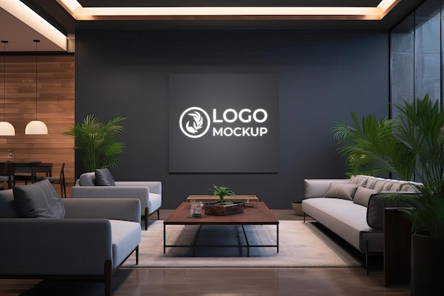 Dark Corporate Aesthetics Logo Mockup in Focused Display